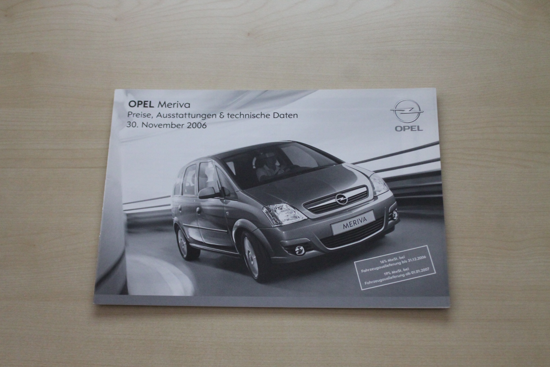 Opel Meriva - Preise & tech. Daten & Ausstattungen - Prospekt 11/2006