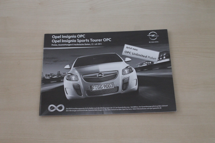 Opel Insignia + Sports Tourer OPC - Preise & Extras - Prospekt 07/2011