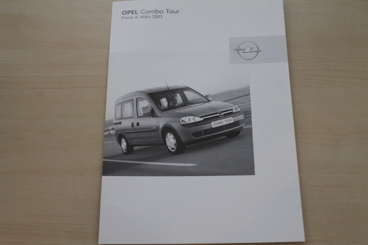 Opel Combo Tour - Preise & Extras - Prospekt 03/2003