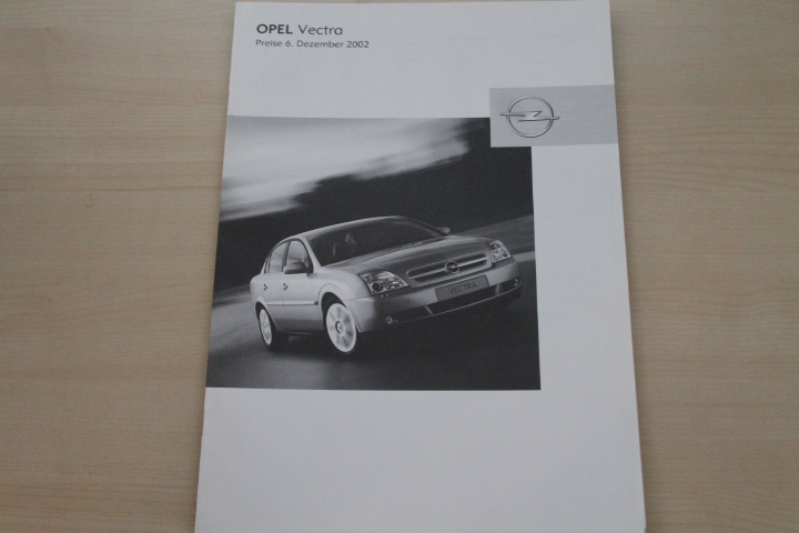 Opel Vectra C - Preise & Extras - Prospekt 12/2002