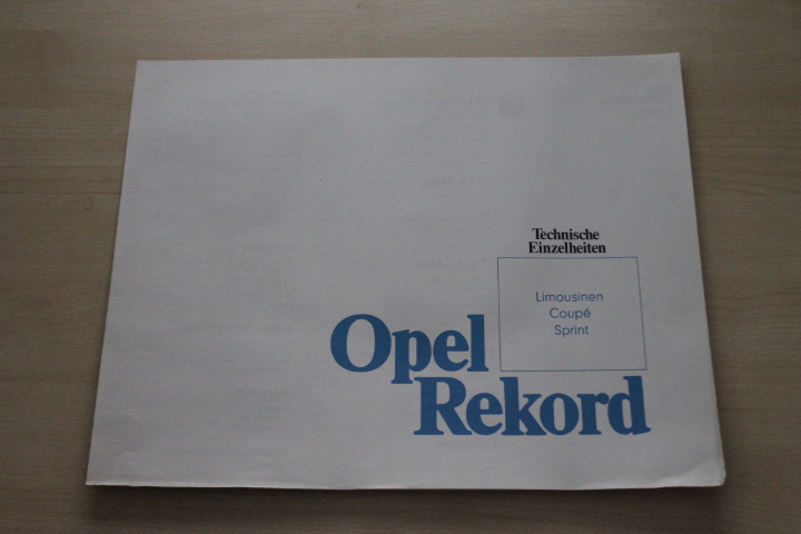 Opel Rekord - technische Einzelheiten - Prospekt 09/1969