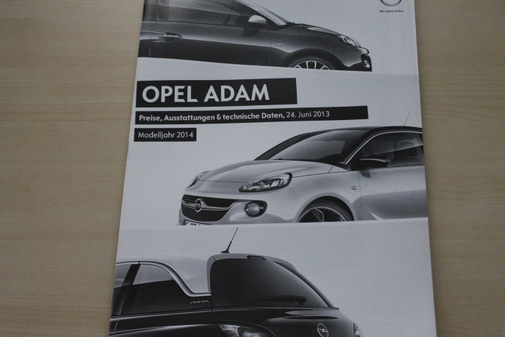 Opel Adam - Preise & tech. Daten & Ausstattungen - Prospekt 06/2013