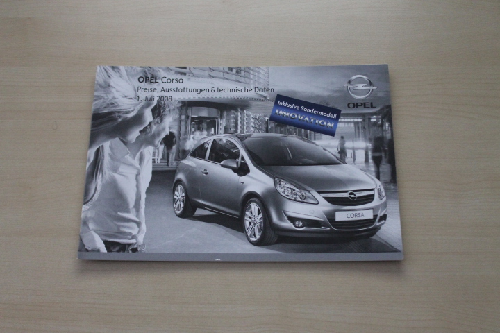 Opel Corsa D - Preise & tech. Daten & Ausstattungen - Prospekt 07/2008