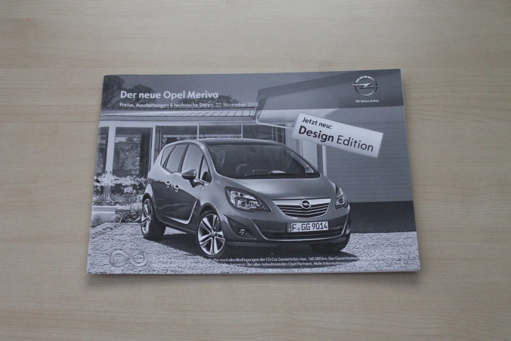 Opel Meriva - Preise & tech. Daten & Ausstattungen - Prospekt 11/2010