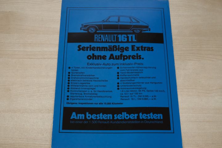Renault R 16 TL Prospekt 197?