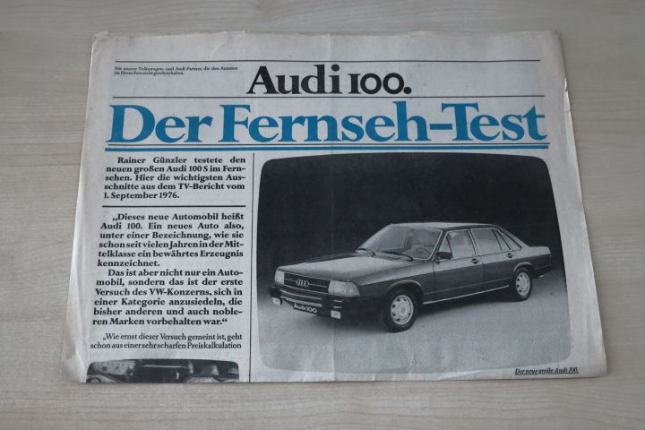 Audi 100 - Fernseh-Test - Prospekt 197?
