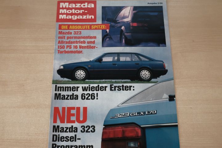 Mazda 323 4WD 150PS - 626 - Motor Magazin - Prospekt 03/1986
