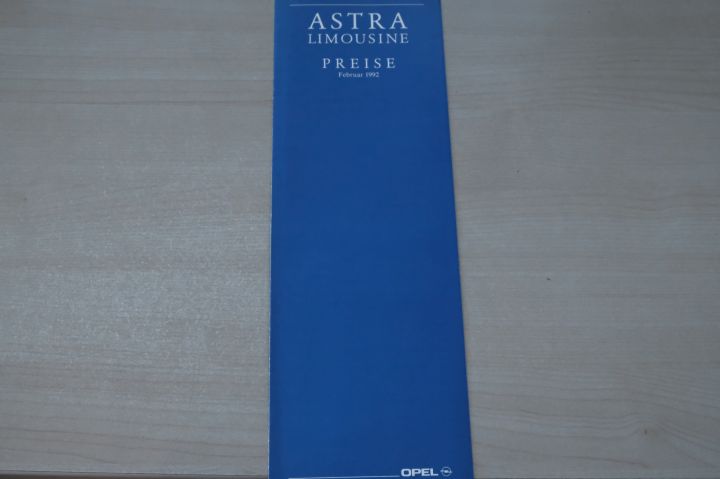 Opel Astra F Limousine - Preisliste & Extras - Prospekt 02/1992