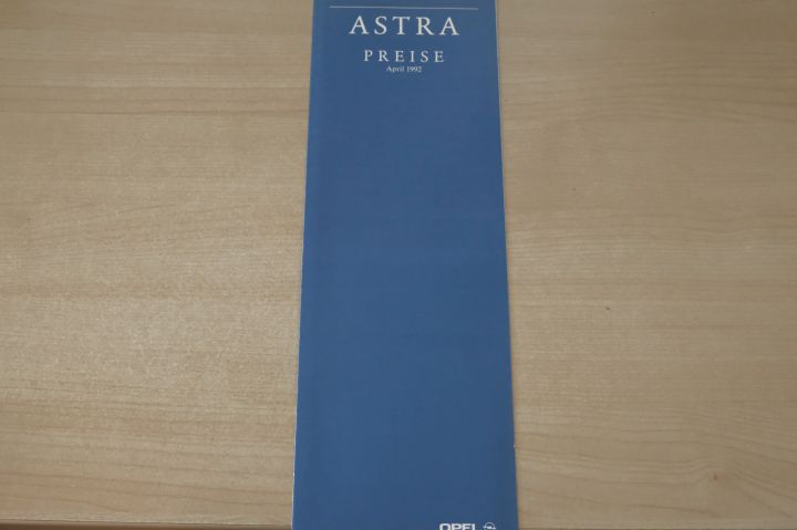 Opel Astra F - Preisliste & Extras - Prospekt 04/1992