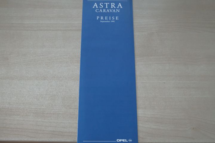 Opel Astra F Caravan - Preisliste & Extras - Prospekt 09/1991