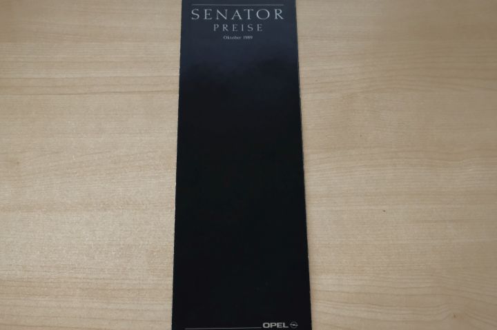 Opel Senator B - Preisliste & Extras - Prospekt 10/1989