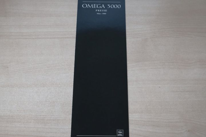 Opel Omega A 3000 - Preisliste & Extras - Prospekt 03/1989