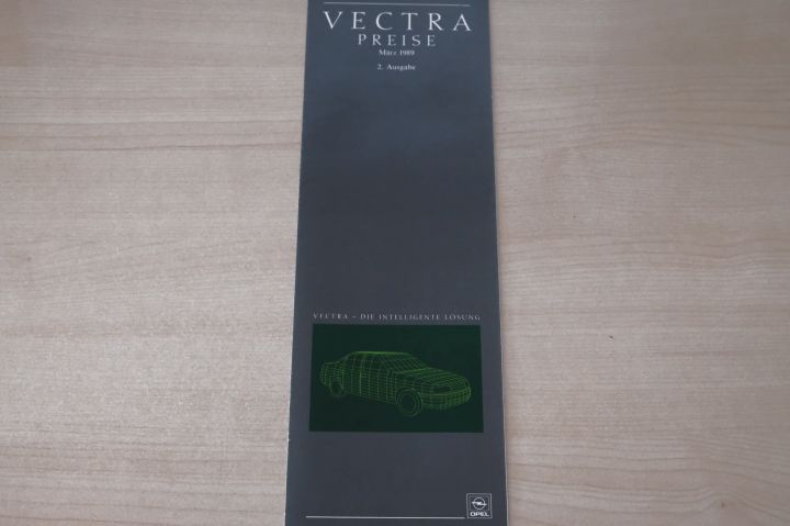 Opel Vectra A Nr.2 - Preisliste & Extras - Prospekt 03/1989