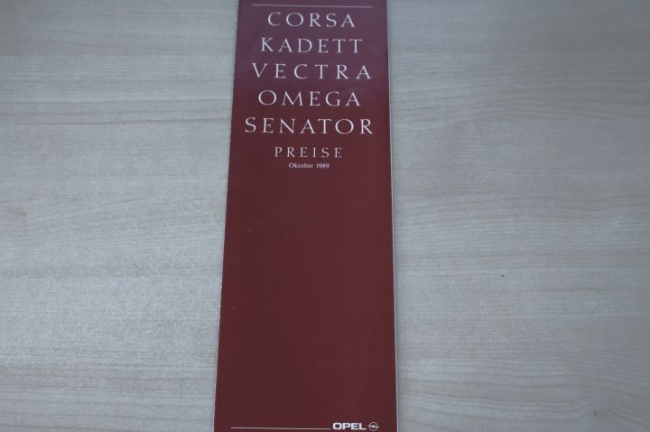 Opel Corsa A Kadett E Senator B - Preisliste - Prospekt 10/1989
