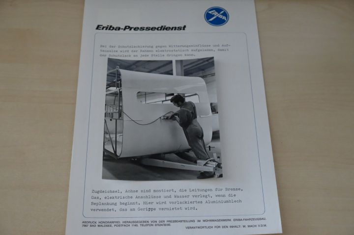 Hymer Eriba - Produktion Nr.1 - Pressefoto 197?