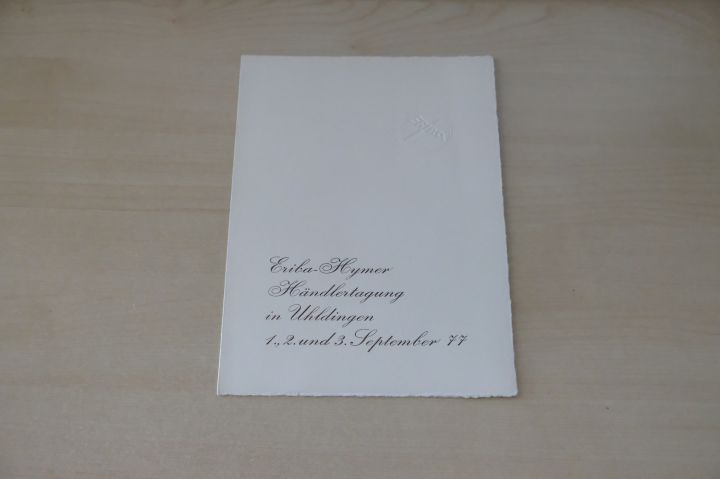 Hymer Eriba Händlertagung Einladung 1977