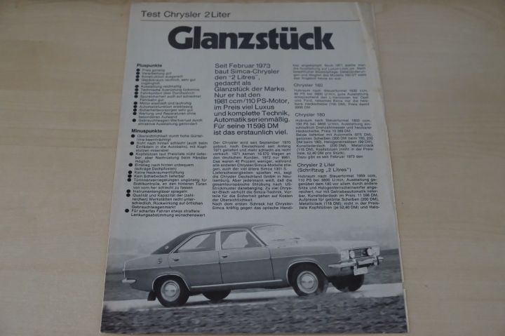Chrysler 2 Liter - Sonderdruck MOT 1973