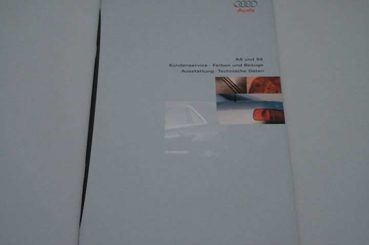 Audi A8 + S8 - Farben & Polster & tech. Daten - Prospekt 01/1998