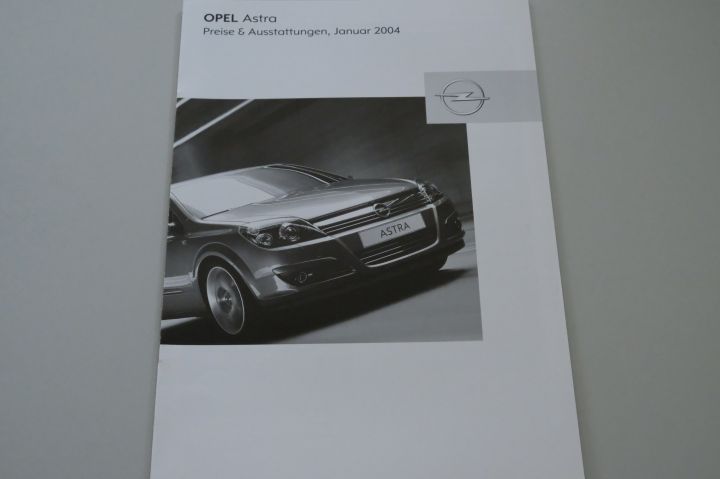 Opel Astra H - Preisliste & Extras - Prospekt 01/2004