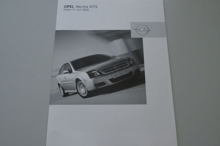Opel Vectra GTS - Preisliste & Extras - Prospekt 06/2002