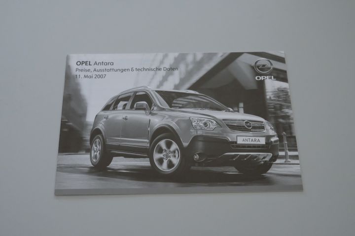 Opel Antara - Preisliste & Extras & tech. Daten - Prospekt 05/2007
