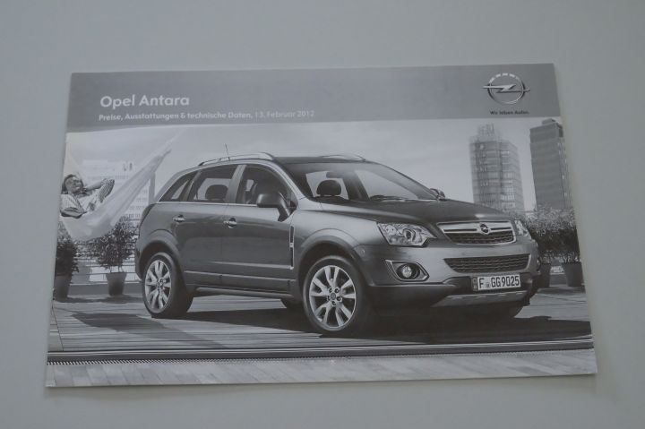 Opel Antara - Preisliste & Extras & tech. Daten - Prospekt 02/2012