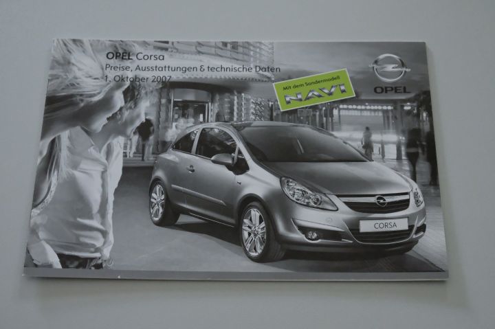 Opel Corsa D - Preisliste & Extras & tech. Daten - Prospekt 10/2007