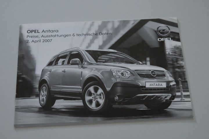 Opel Antara - Preisliste & Extras & tech. Daten - Prospekt 04/2007