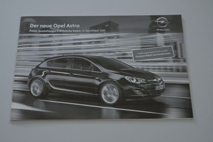 Opel Astra - Preisliste & Extras & tech. Daten - Prospekt 09/2009