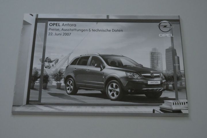 Opel Antara - Preisliste & Extras & tech. Daten - Prospekt 06/2007