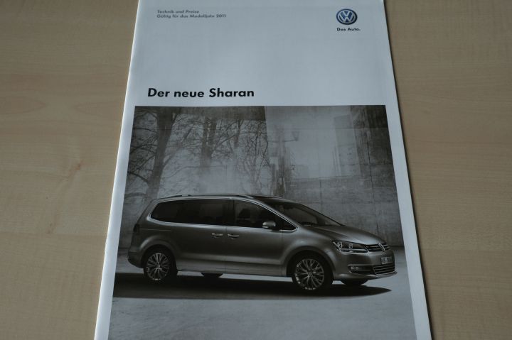 VW Sharan - Technik & Preisliste & Extras - Prospekt 05/2010