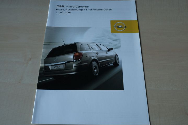 Opel Astra H Caravan - Preisliste & Extras - Prospekt 07/2005