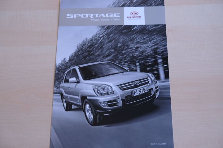 Kia Sportage - Preisliste & Farben & Technik - Prospekt 01/2007