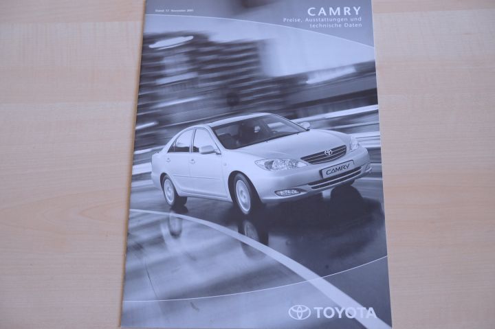 Toyota Camry - Preisliste & Extras & Technik - Prospekt 11/2001
