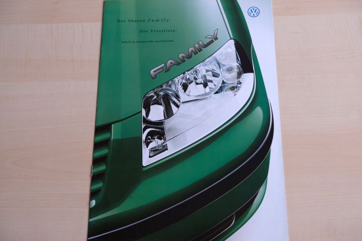 VW Sharan - Family - Preisliste & Extras - Prospekt 06/2001