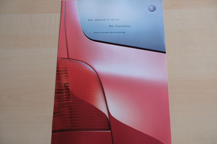 VW Sharan - Cruise - Preisliste & Extras - Prospekt 06/2001
