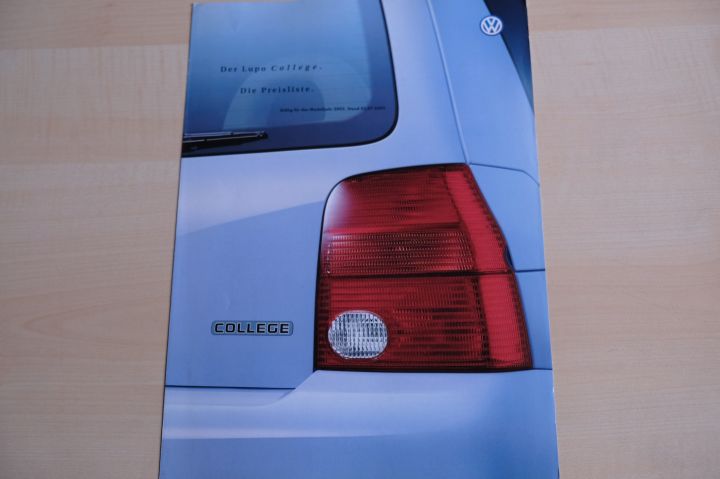 VW Lupo - College - Preisliste & Extras - Prospekt 11/2001