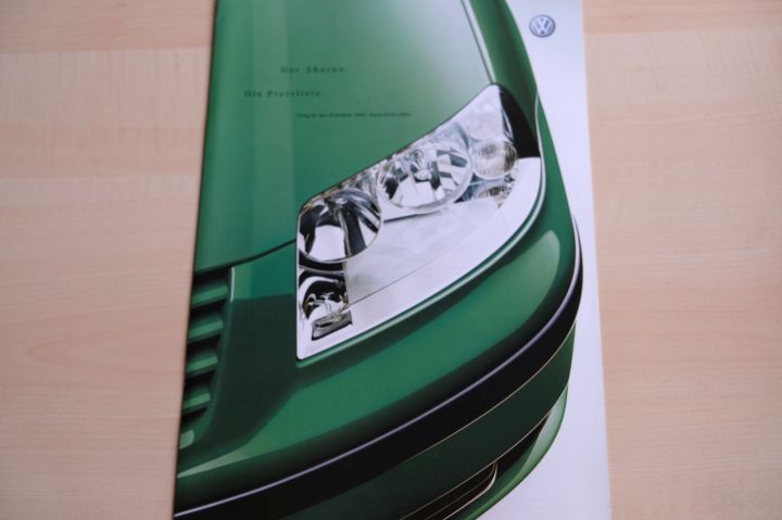 VW Sharan - Preisliste & Extras - Prospekt 12/2001