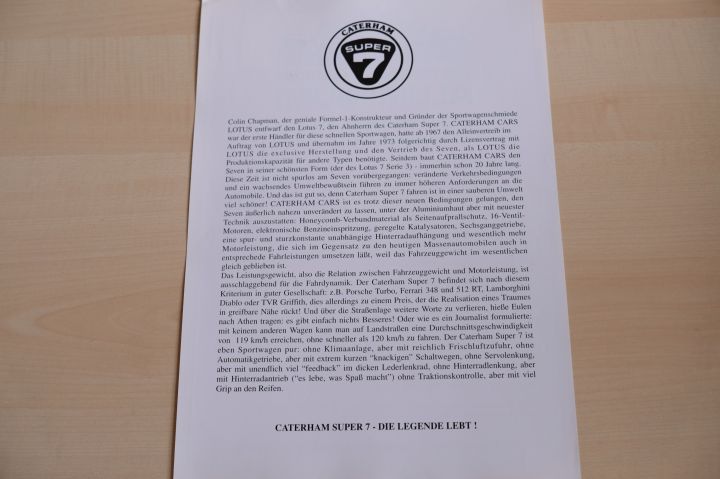 Caterham Super Seven Prospekt 199?