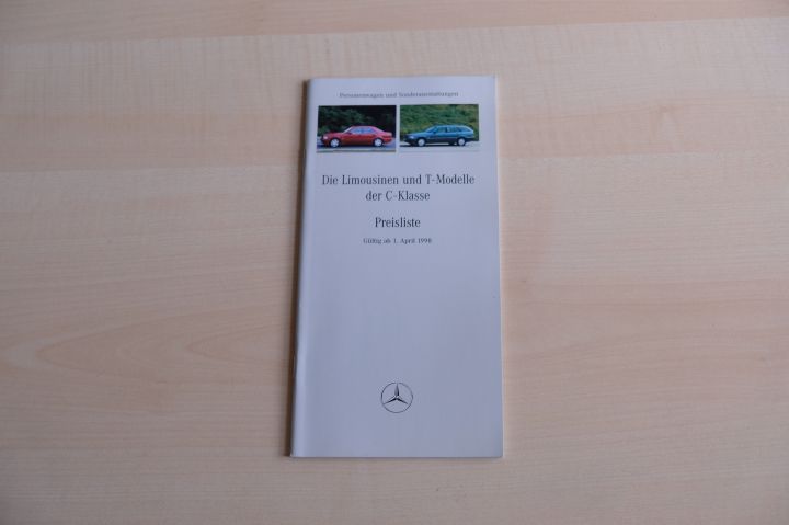Mercedes C-Klasse W202 + T-Modell - Preisliste & Extras - Prospekt 04/1998