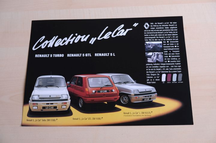Renault R 5 Alpine Turbo - GTL - L - Le Car - Prospekt 198?
