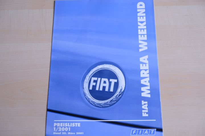 Fiat Marea Weekend - Preisliste & Extras - Prospekt 03/2001