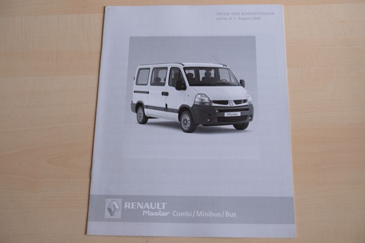 Renault Master - Combi - Preisliste & Extras - Prospekt 08/2006