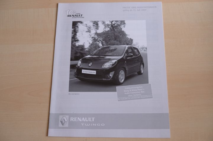 Renault Twingo II - Preisliste & Extras - Prospekt 07/2007