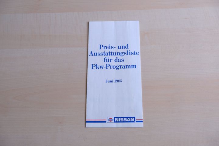 Nissan Micra Silvia Coupe 300 ZX - Preisliste & Extras - Prospekt 06/1985