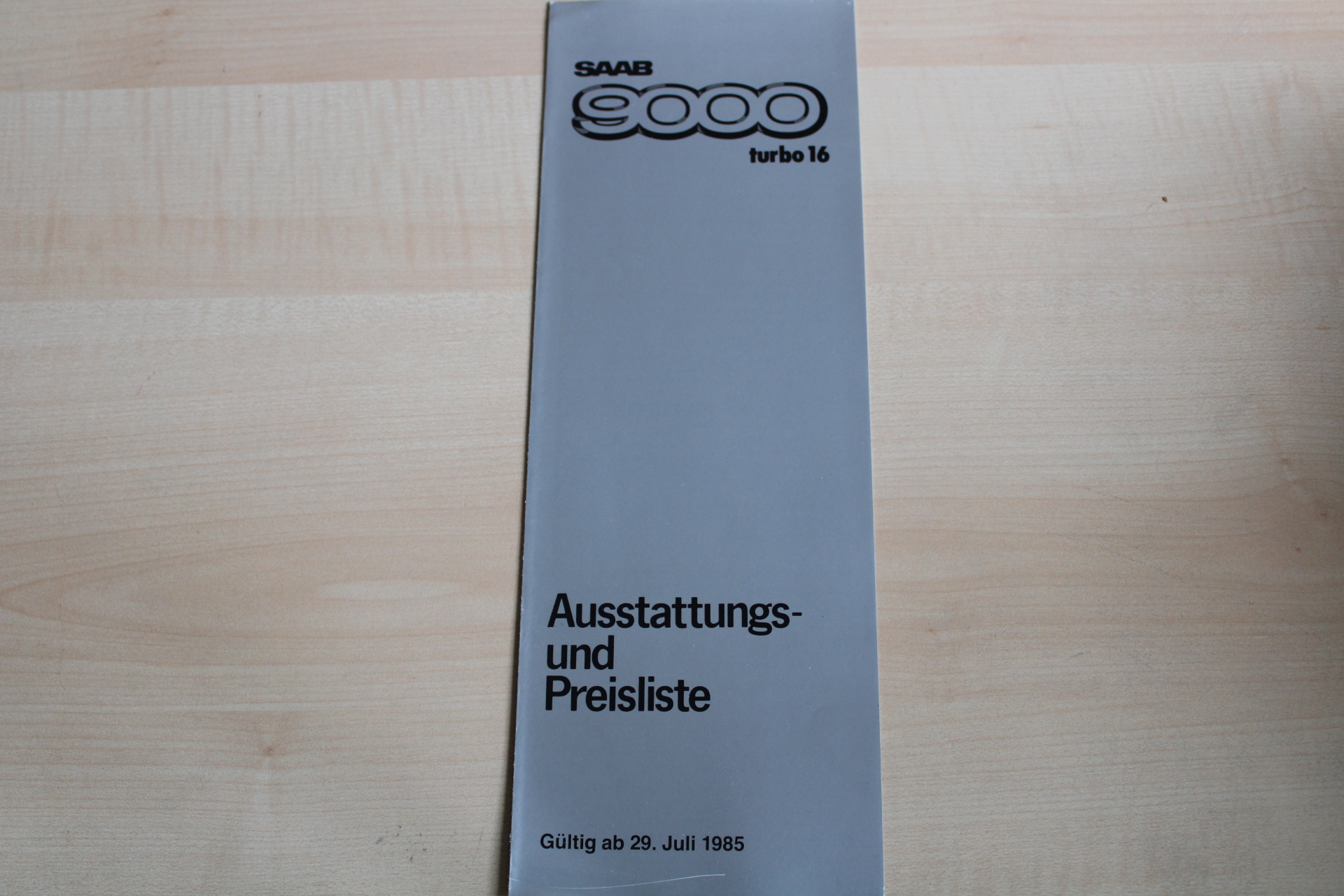 Saab 9000 Turbo 16 - Preisliste & Extras - Prospekt 07/1985