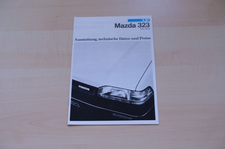 Mazda 323 - Preise & Extras & tech. Daten & Ausstattungen - Prospekt 09/1987