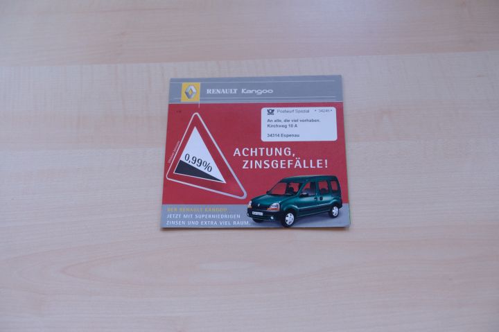 Renault Kangoo Prospekt 09/2001