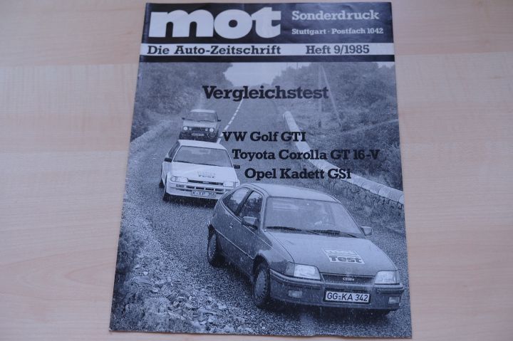 VW Golf II GTI - Opel Kadett E GSI - MOT Sondedruck 09/1985