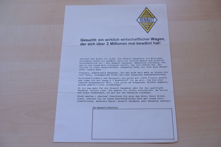 Renault Dauphine + Gordini Prospekt 196?